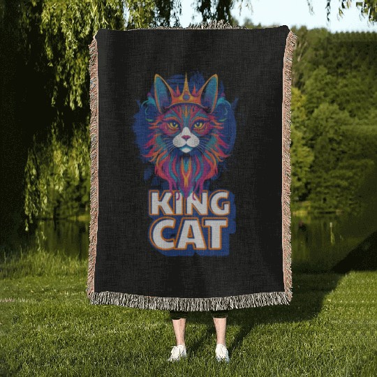 King Cat Woven Blankets