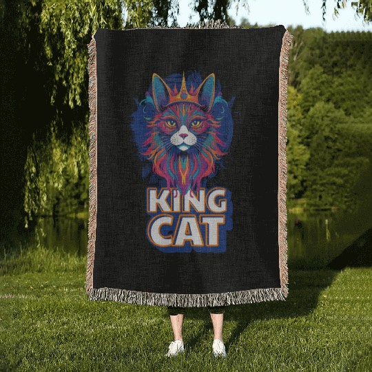 King Cat Woven Blankets