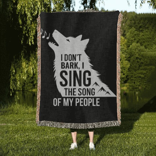 Funny Husky Singing Dog Quote  Woven Blankets