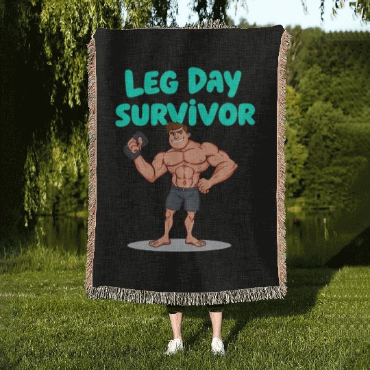 Leg Day Survivor Gym Woven Blankets