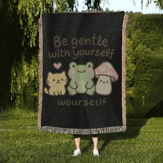 Gentle Nature Affirmation Design Woven Blankets