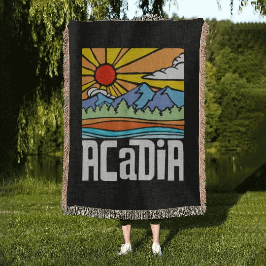 Acadia National Park Artistic Nature & Mountains Woven Blankets