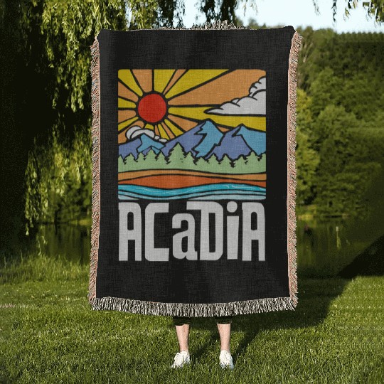 Acadia National Park Artistic Nature & Mountains Woven Blankets