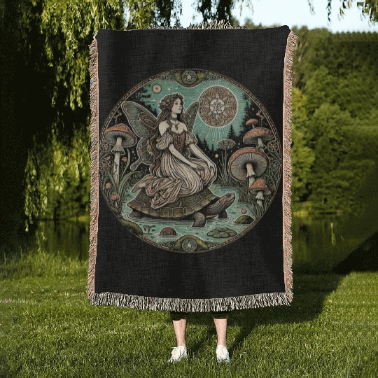 Enchanted Forest Fairy on Turtle Woven Blankets