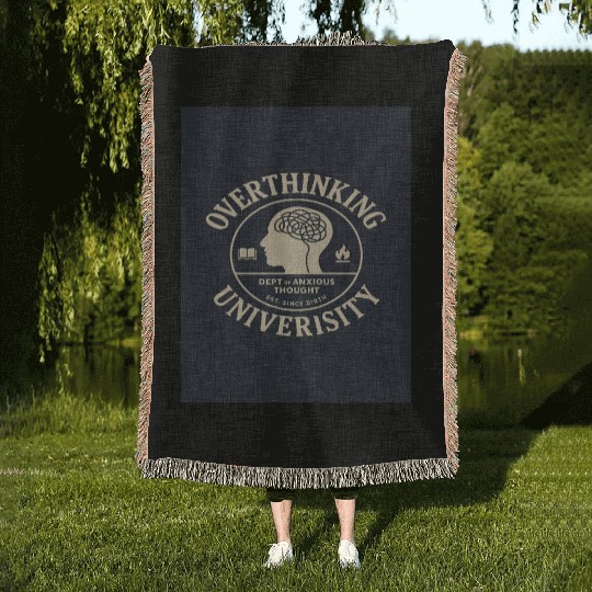Overthinking University Design Woven Blankets