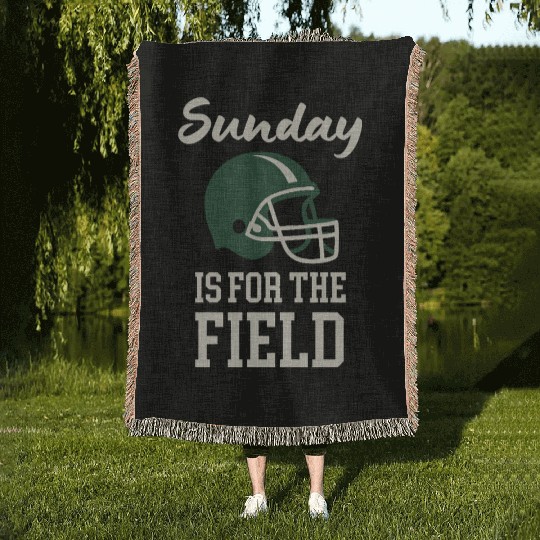 Sunday Football Field Design Woven Blankets