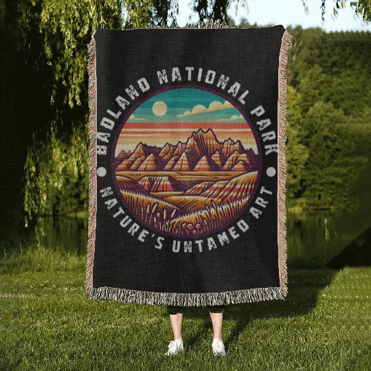 Badlands National Park Natures Untamed Woven Blankets