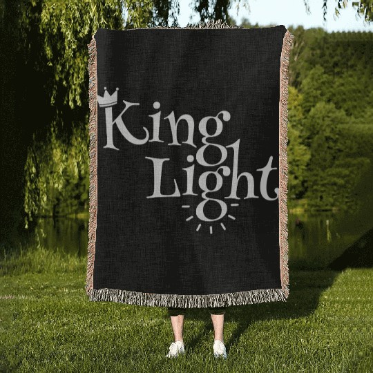 Regal Crown Light Typography Design Woven Blankets