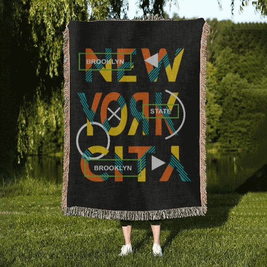 Urban Brooklyn State Love New york city Woven Blankets