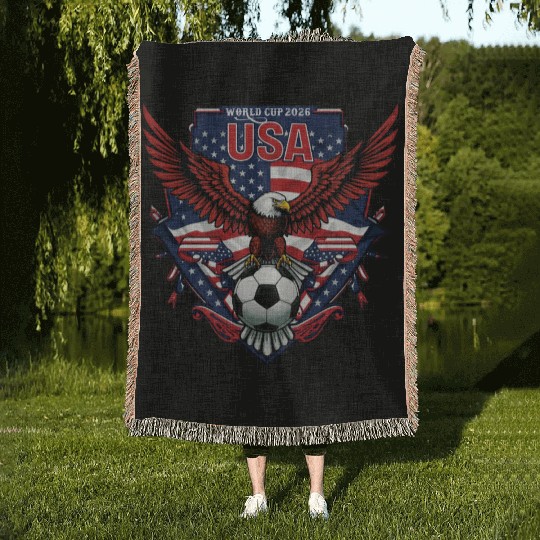 USA Soccer World Cup 2026 Eagle Patriotic Apparel Woven Blankets