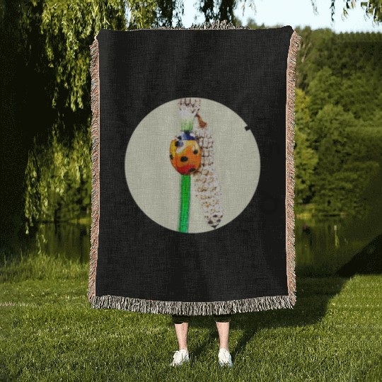 Small Steps Lead to Food – Ladybug Art Woven Blankets