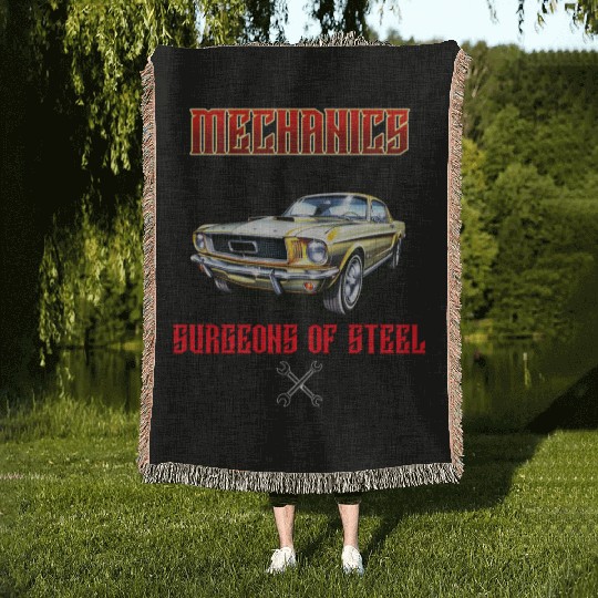Muscle Car Classic Mechanics Design Woven Blankets