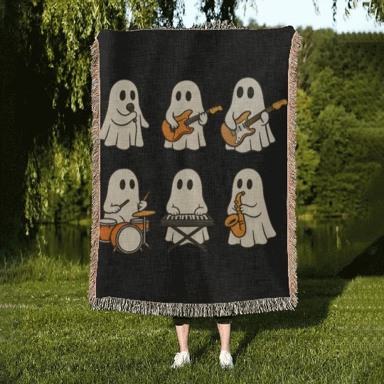 Ghost Band Musical Ensemble Woven Blankets