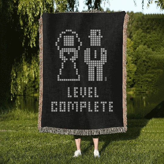 Level Complete (Wedding / Stag Party / Pixel / W) Woven Blankets