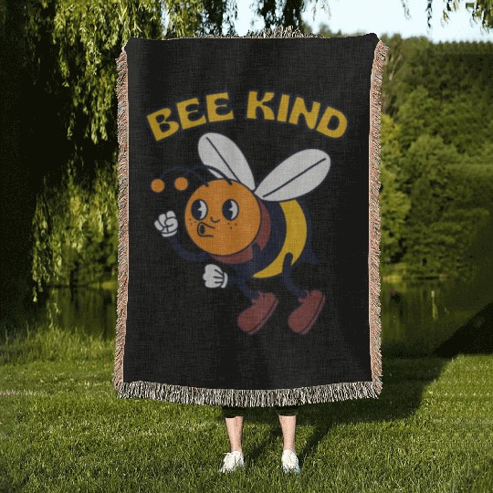 Whimsical Bee Theme Woven Blankets