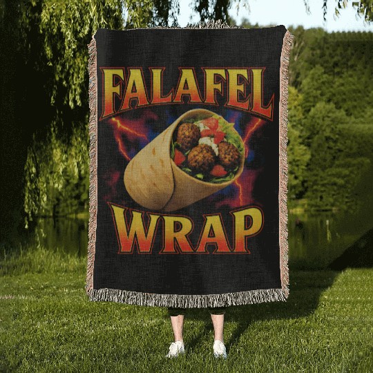 Falafel Wrap Favorite Food Funny Weird 90s Falafel Woven Blankets