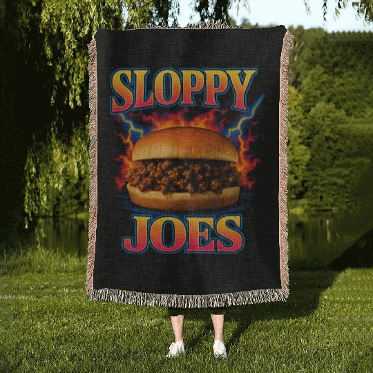 Sloppy Joes Favorite Food Funny Weird 90s Woven Blankets