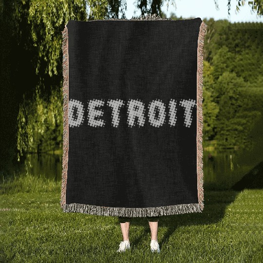 Detroit Michigan Woven Blankets