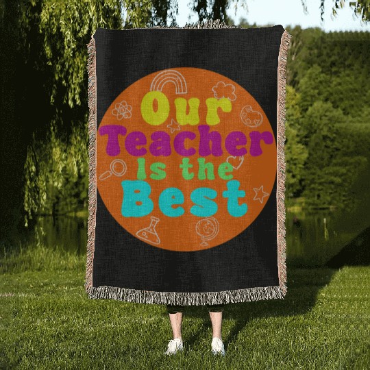 Colorful Teacher Appreciation Circular Woven Blankets