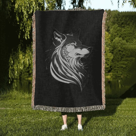 My Pack Is Imaginary - Lone Wolf Woven Blankets