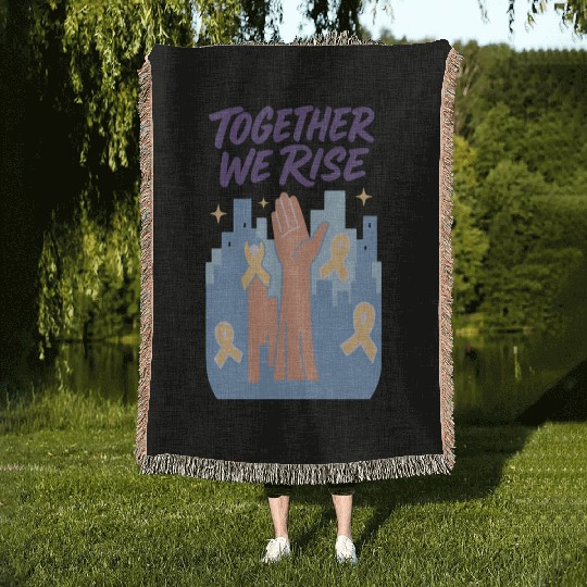 Together We Rise │ Childhood Cancer Awareness	 Woven Blankets