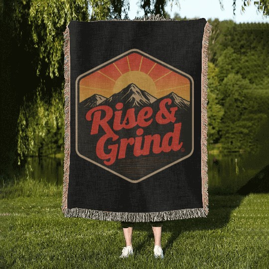 Rise & Grind – Motivational Design Woven Blankets