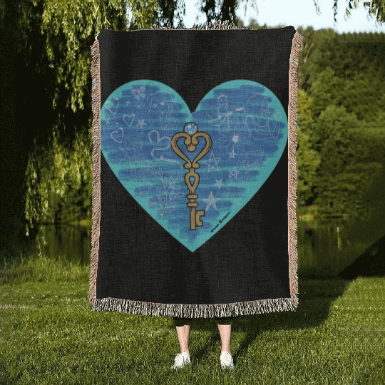 Girlhood in light blue Woven Blankets