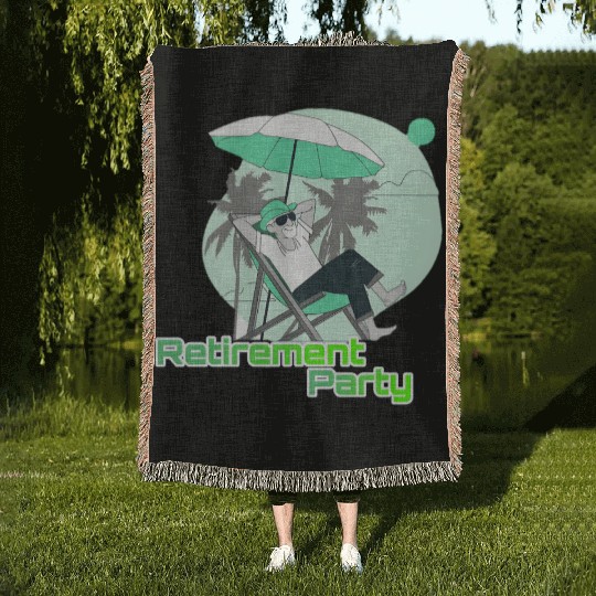 Relaxing Retirement Party Illustration Woven Blankets