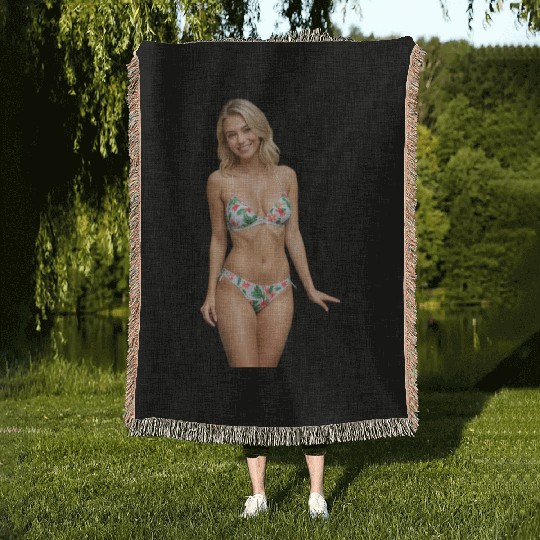 Tropical Floral Patterned Swimwear Woven Blankets