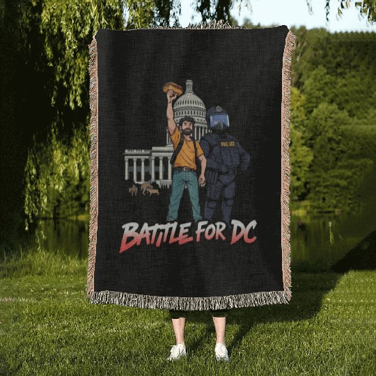 Free DC Sandwich Guy Banksy Style Street Art Woven Blankets