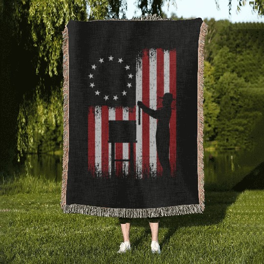 American Flag Golf USA Flag Woven Blankets