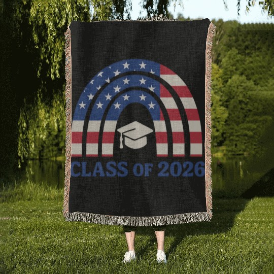 Senior 2026 | Graduation Class of 2026 Blue Design Woven Blankets
