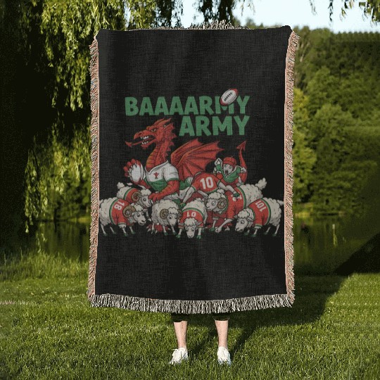 Dragon Rugby Fan Squad  Woven Blankets