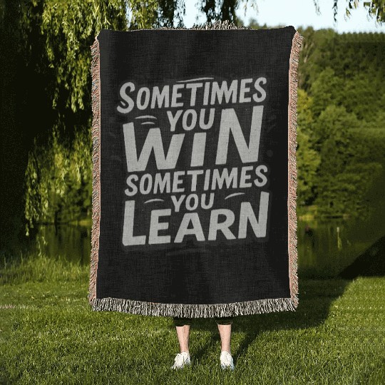 Motivational Quote Design Inspiring Growth Woven Blankets