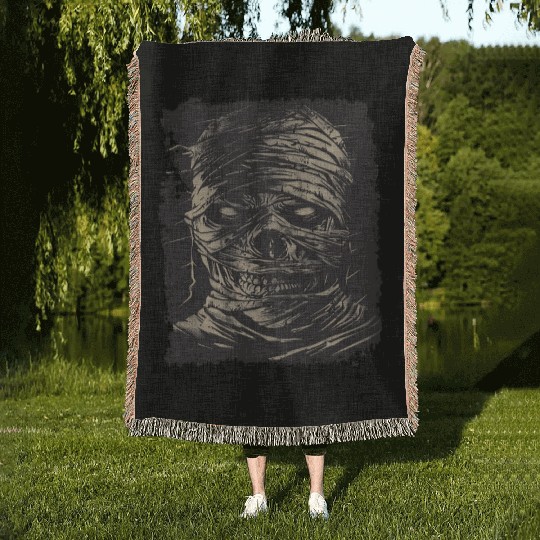 Halloween Scary Mummy  Woven Blankets