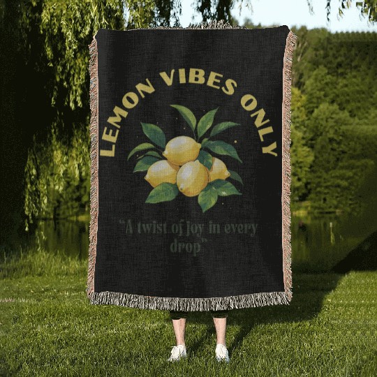 Lemon Vibes Only Woven Blankets