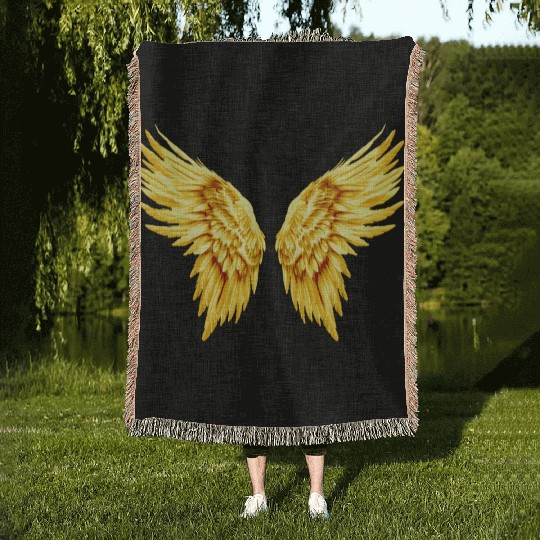 Golden Angel Wings  Woven Blankets
