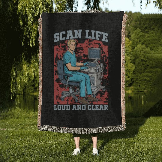 Sonographer Scan Life Loud And Clear Ultrasound Woven Blankets
