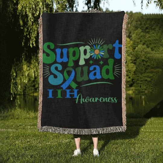 Support Squad IIH Awareness Design Woven Blankets