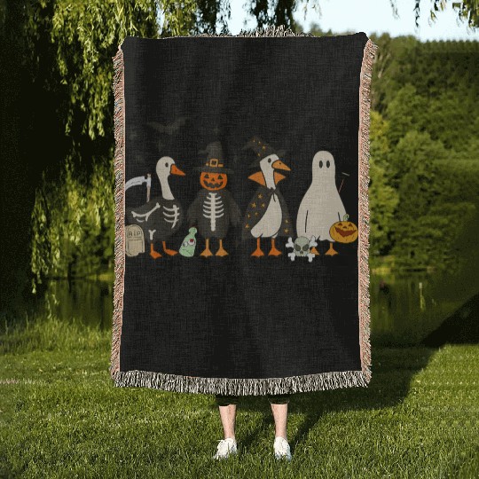 Just A Spooky Goose Halloween Costume Silly Goose Woven Blankets