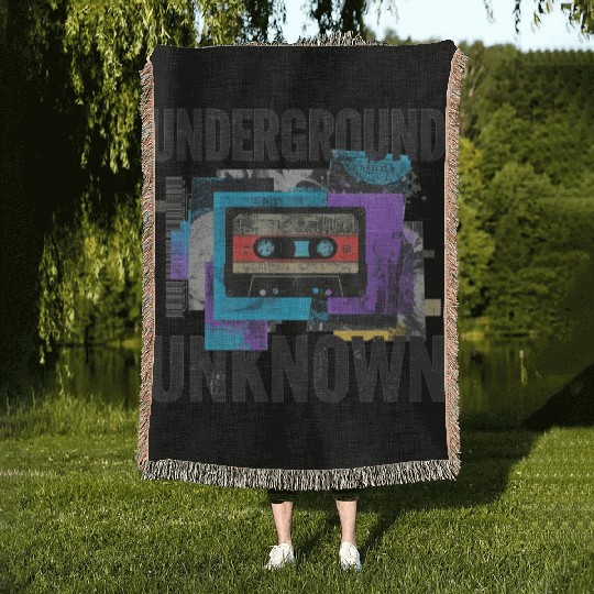 Underground Cassette Tape Urban Art Woven Blankets