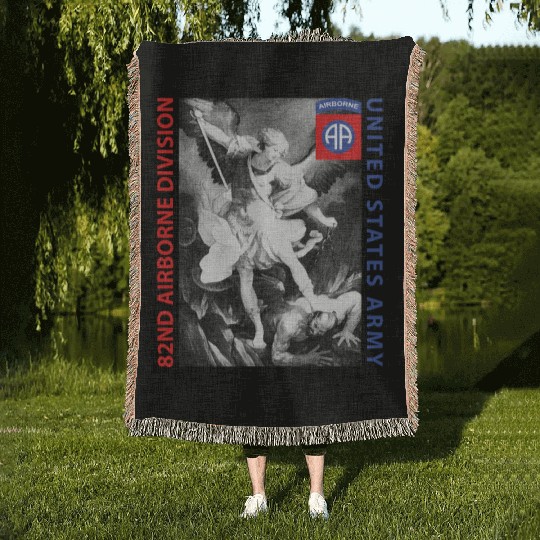 82nd Airborne - Saint Michael Woven Blankets