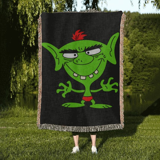green goblin Woven Blankets