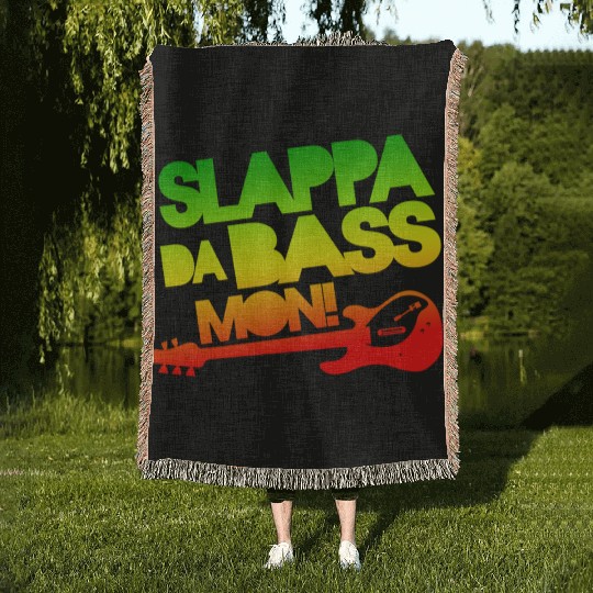 Slappa Da Bass Mon! Woven Blankets