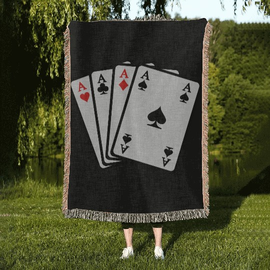 Poker cards Woven Blankets
