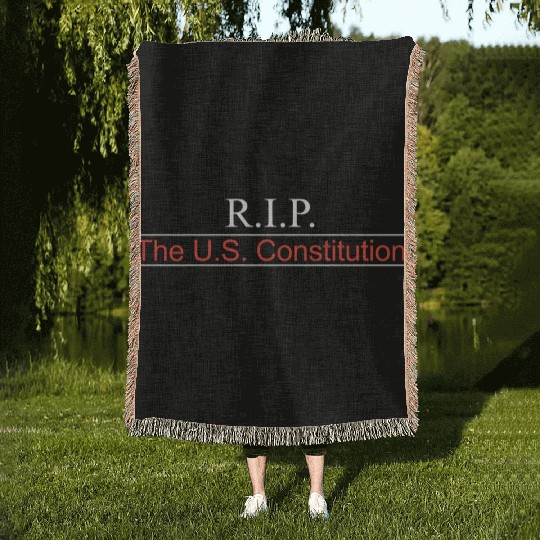 RIP US Constitution Front Woven Blankets