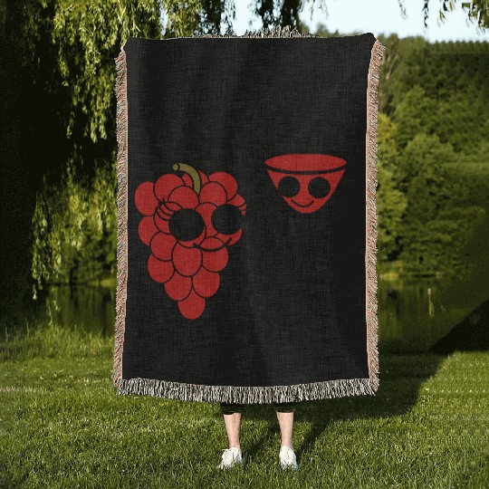 "I like mature men" Grape / Wine Vector Design Woven Blankets
