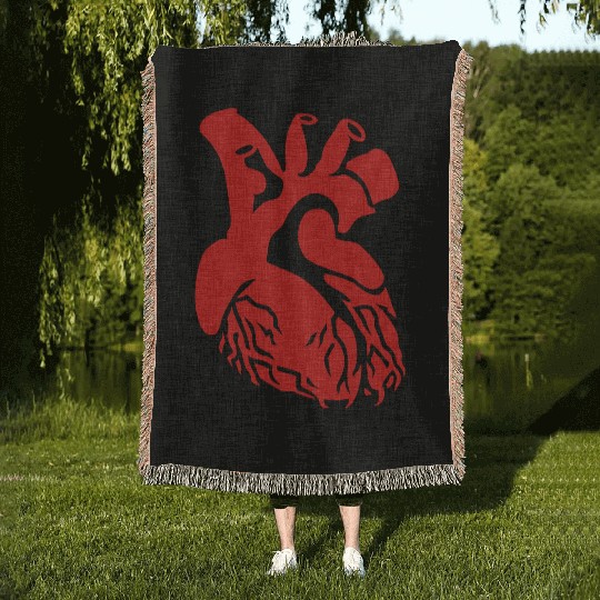 Human Heart (one color) Woven Blankets