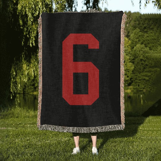 3955797 15268499 sports jersey number 6 Woven Blankets