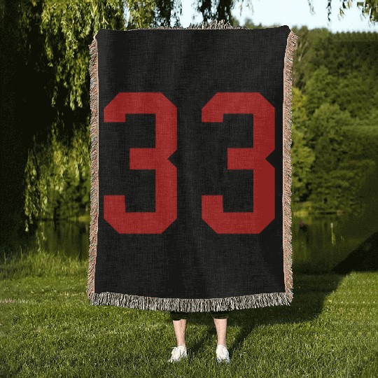 33 sports jersey football number Woven Blankets